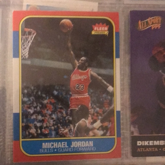 Michael Jordan reprint rookie card fleer 1986 reprint in mint shape not handled - Picture 3 of 3